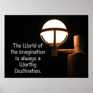 Welt der Fantasie - Zitat - Kunstdruck Poster