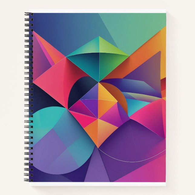 Welt der farbenfrohen Geometrie Notizbuch (Vorderseite)