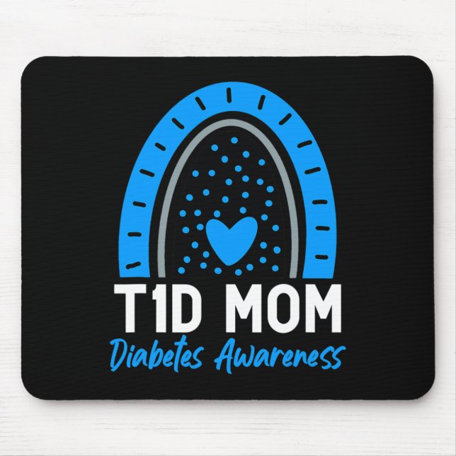 Welt Diabetes Day Cloud T1D Typ 1 Diabetes Mama Mousepad (Vorne)