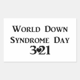 Welt-Down-Syndrom-Tag Rechteckiger Aufkleber