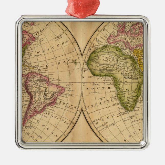 Welt durch Worcester Silbernes Ornament (Vorne)