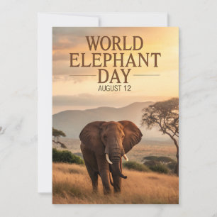 Welt-Elefanten-Tag Afrikanische Savanne Kunst Feiertagskarte