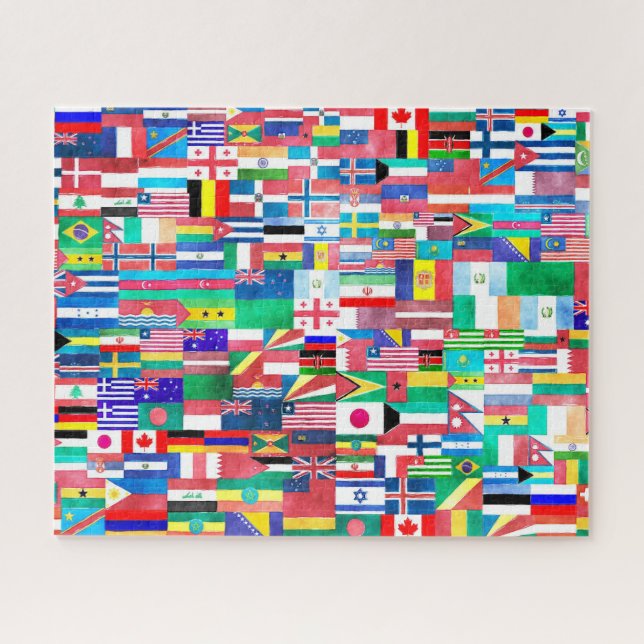 Welt-Flaggen-Puzzle (Horizontal)