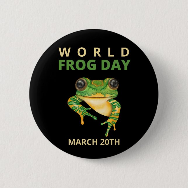 Welt-Frosch-Tag Button (Vorderseite)