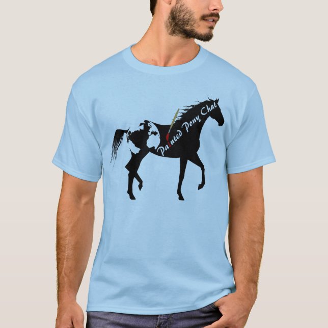 Welt gemalter Pony-Chat T-Shirt (Vorderseite)