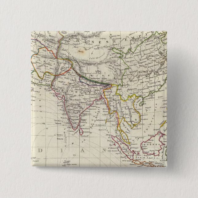 Welt, Gnomonischer Proj. IV Asien Button (Vorderseite)