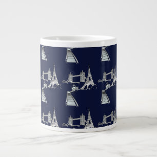 Welt Icons Dk Blau Jumbo-Tasse