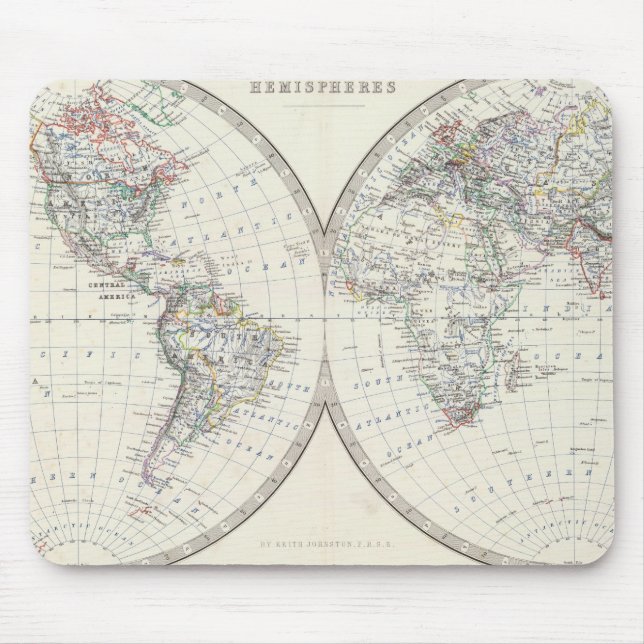 Welt in Hemisphären Mousepad (Vorne)