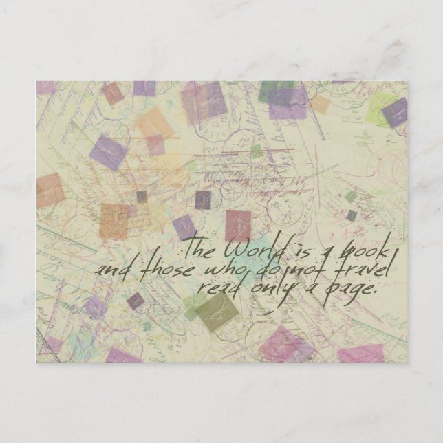Welt ist ein Buch Postkarte (Vorderseite)
