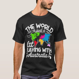 Welt ist eine Katze, die Karte spielt Australien K T-Shirt