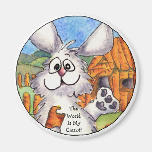Welt ist mein Karotten-runder Kaninchen-Magnet Magnet