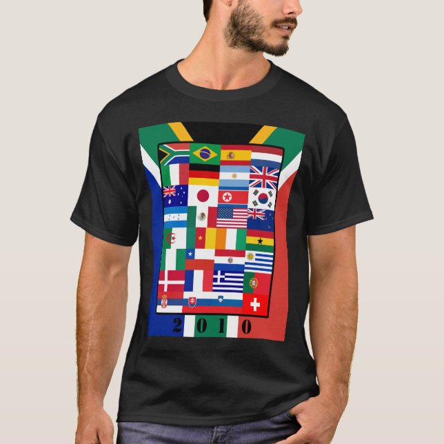 Welt kennzeichnet grundlegenden dunklen T - Shirt (Vorderseite)