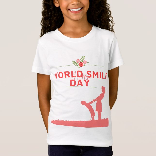 Welt lächelt Tag für Shirt Design (Vorderseite)