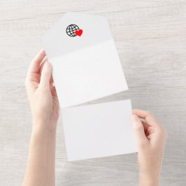 Welt Liebe Globus Icon | Herz Erde Sommer Design All In One Einladung