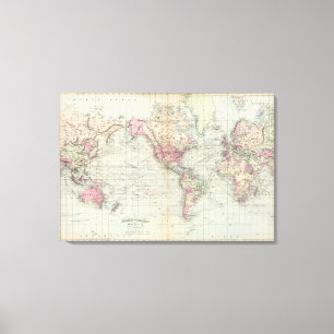 Welt, Mercator-Projektion 2 Leinwanddruck