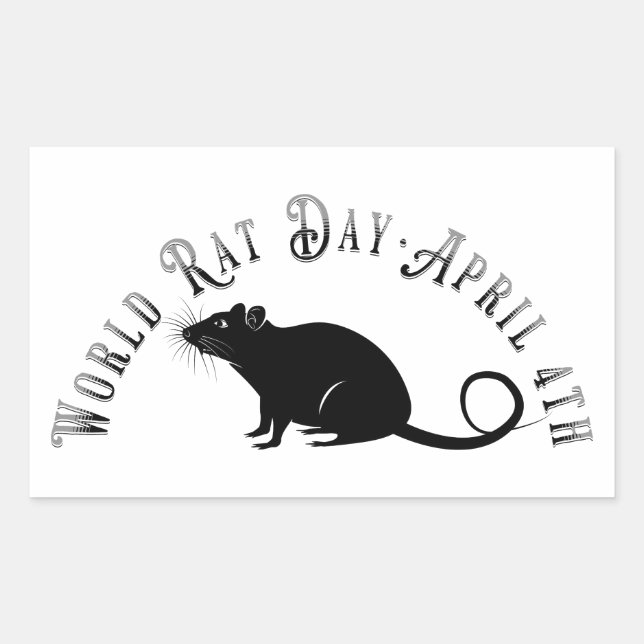 Welt-Rat-Tag Rechteckiger Aufkleber (Vorderseite)