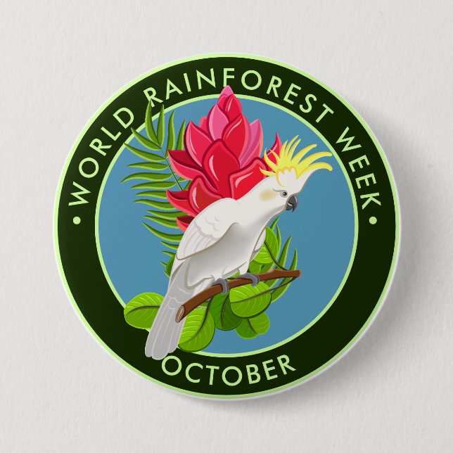 Welt-Regenwald-Woche, Cockatoo, Ingwer Button (Vorderseite)