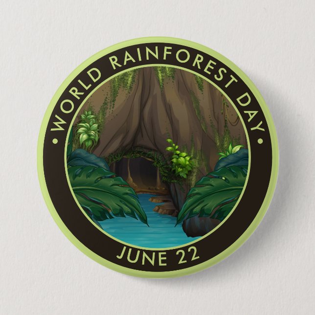 Welt-Regenwaldtag Button (Vorderseite)