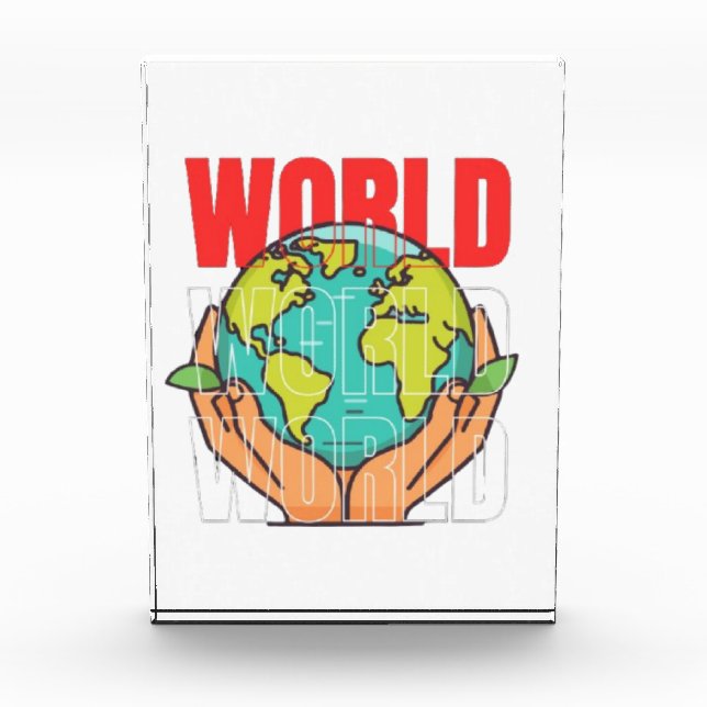 Welt – Reise-Abenteuer-Globus-Design Fotoblock (Vorderseite)