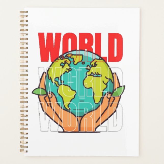 Welt – Reise-Abenteuer-Globus-Design Planer (Vorderseite)