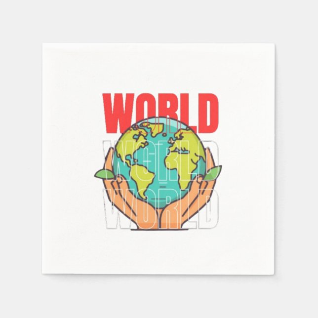 Welt – Reise-Abenteuer-Globus-Design Serviette (Vorderseite)