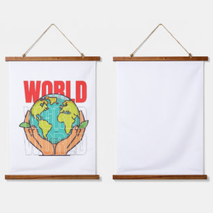 Welt – Reise-Abenteuer-Globus-Design Wandteppich Mit Holzrahmen
