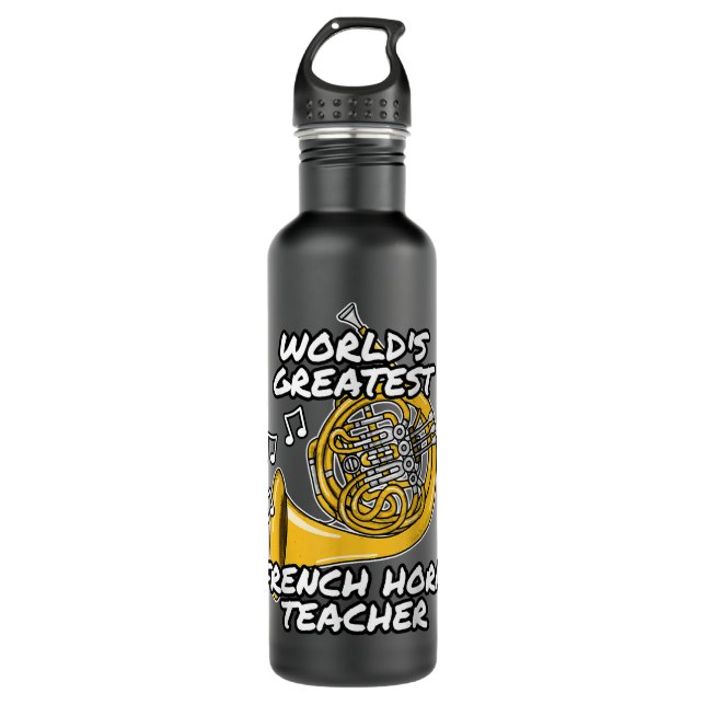 Welt_s Bester Französischer Hornlehrer, Brass Musi Edelstahlflasche (Vorderseite)