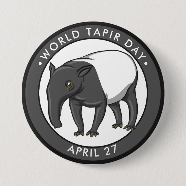 Welt-Tapir-Tag Button (Vorderseite)