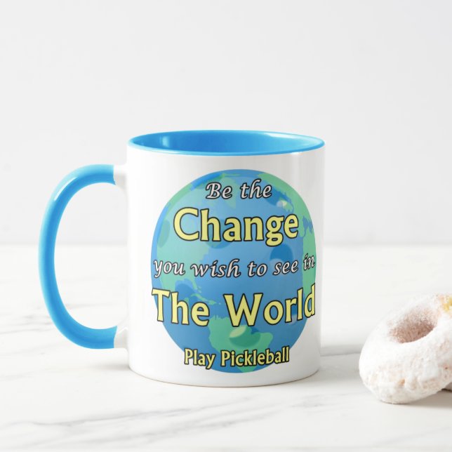 Welt verändern - Pickleball spielen Tasse (Mit Donut)