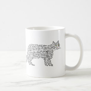 Welt Wort Schwarze Katze Tasse
