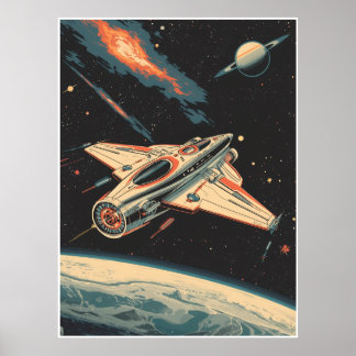 Weltall Tour-Mid Century Futurismus Poster