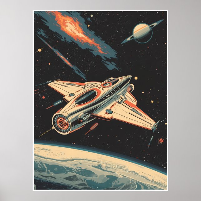 Weltall Tour-Mid Century Futurismus Poster (Vorne)