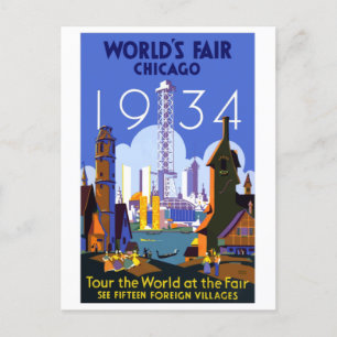 Weltausstellung Chicago 1934 Vintage-Reisepostkart Postkarte