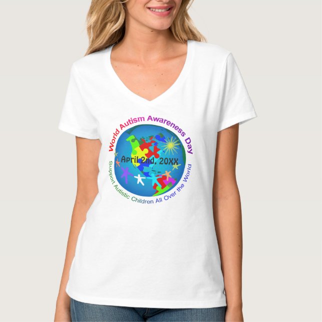 Weltautismus-Bewusstseins-Tag T-Shirt (Vorderseite)