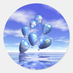 Weltballons des Earth Day Runder Aufkleber