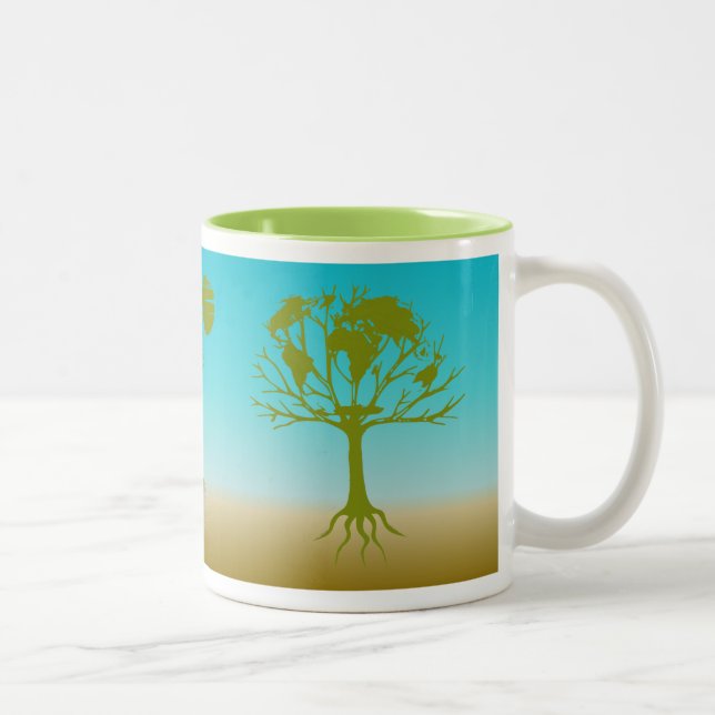 Weltbaum-Tasse Zweifarbige Tasse (Rechts)
