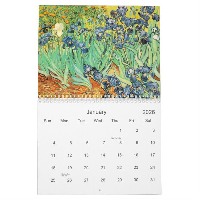 Weltberühmte Malereien des Kalenders Kalender (Jan 2026)