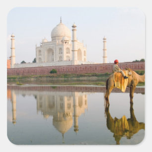 Weltberühmte Taj Mahal Tempelgrabstätte bei Quadratischer Aufkleber
