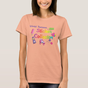 Weltberühmter Aufkleber-Kollektor T-Shirt