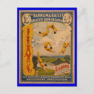 Weltberühmtes Silbons Barnum & Bailey Circus Poste Postkarte