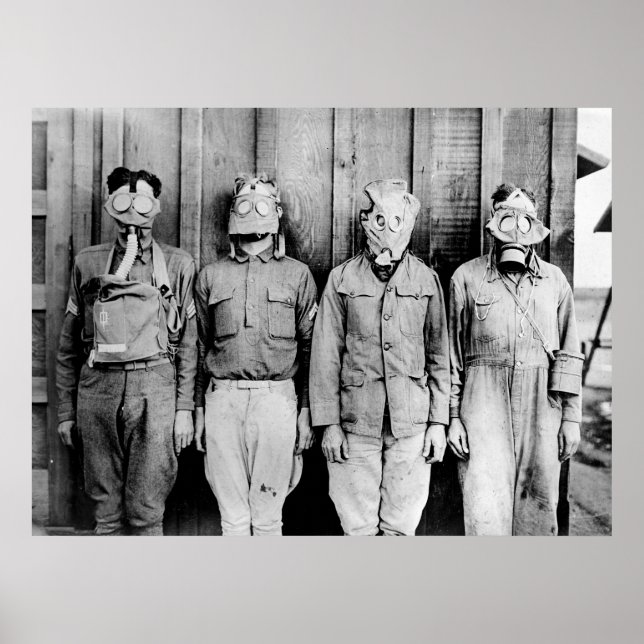 Weltbesichtigung der Gasmasken Poster (Vorne)