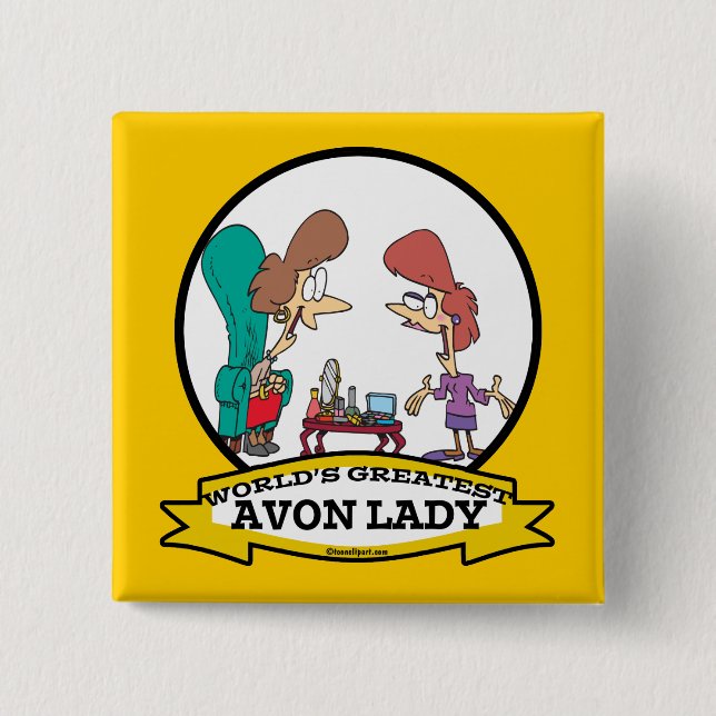 WELTBEST AVON LADY WOMEN CARTOON BUTTON (Vorderseite)