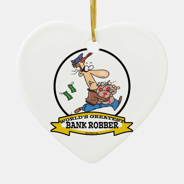 WELTBEST BANK ROBBER MÄNNER CARTOON KERAMIKORNAMENT (Vorne)