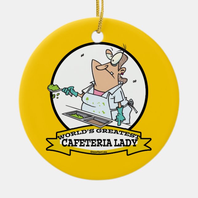WELTBEST CAFETERIA LADY CARTOON KERAMIK ORNAMENT (Vorne)