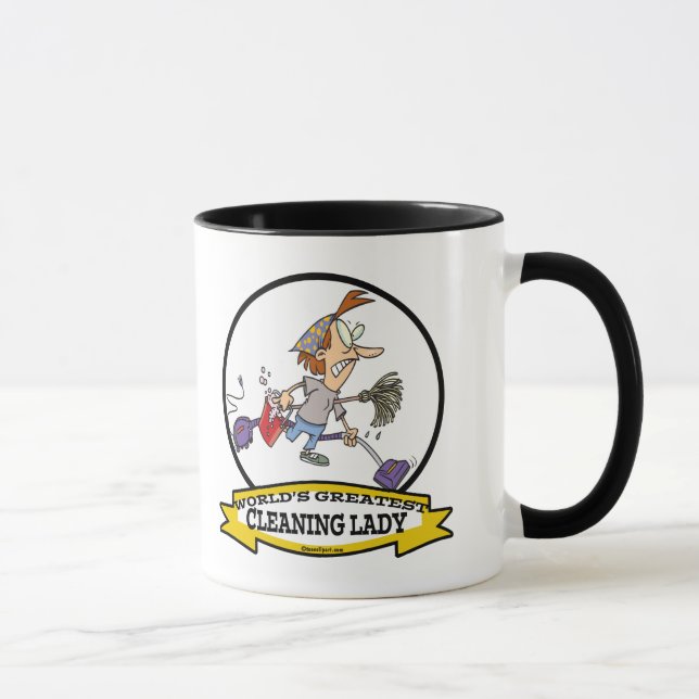WELTBEST CLEANING LADY CARTOON TASSE (Rechts)