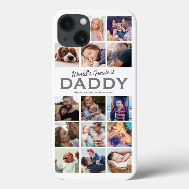 Weltbest Daddy Foto Collage Case-Mate iPhone Hülle (Rückseite)