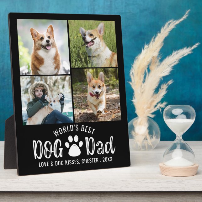 WELTBEST DOG VATER 4 Foto Collage Your Color Fotoplatte (Seite)