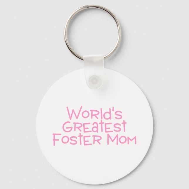 Weltbest Foster Mama Rosa Schlüsselanhänger (Vorderseite)