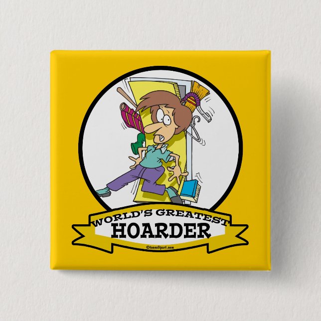 WELTBEST HOARDER FRAUEN CARTOON BUTTON (Vorderseite)