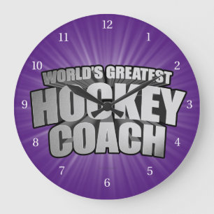 Weltbest Hockey Coach Große Wanduhr